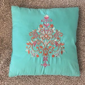 Teal decorative pillow